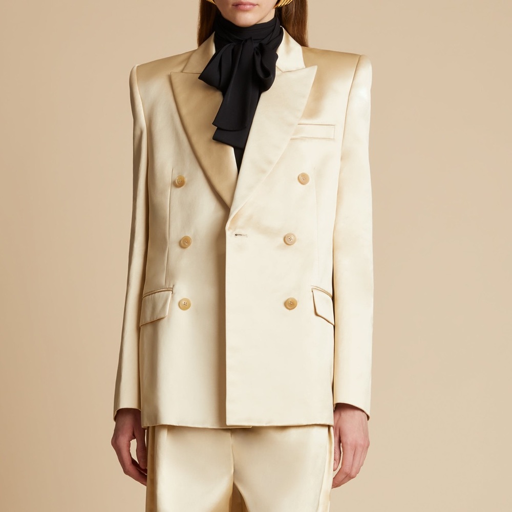 KHAITE NWT Cream Double-Breasted Blazer